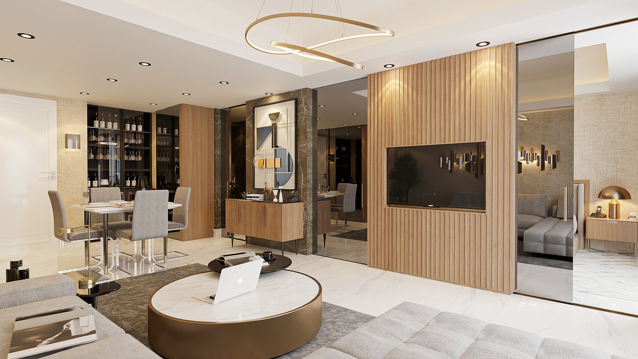 Apartments in a large resort with sea views 